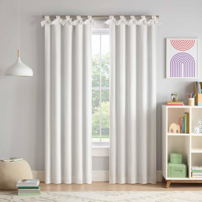 Eclipse Kids Bow Tab Top 100% Blackout Curtain Panel - 84x40