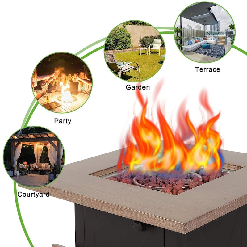 28inch Outdoor Gas Fire Pit Table - Bed Bath & Beyond - 38203598