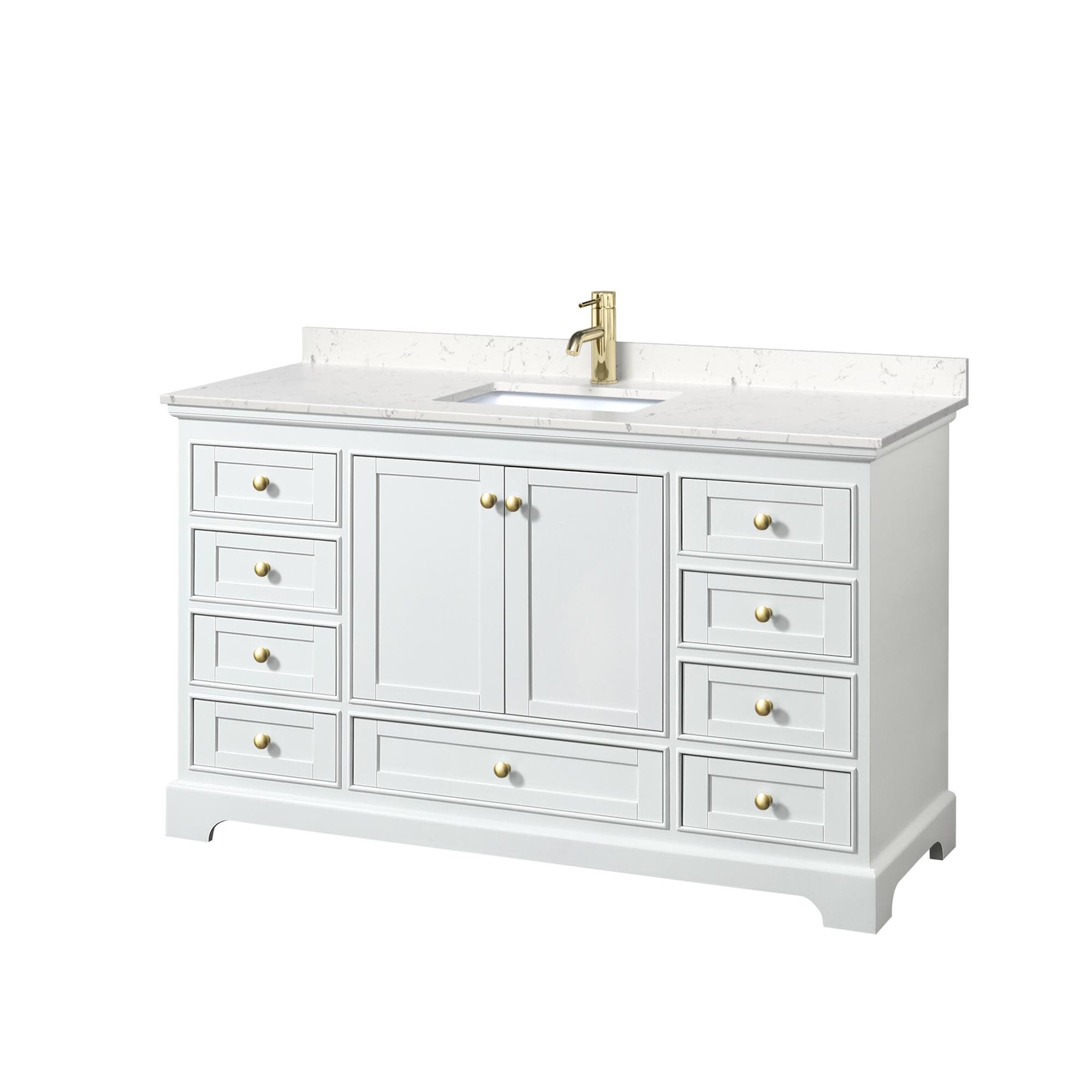 Wyndham Collection Deborah 60" Free Standing Single Basin Vanity Set