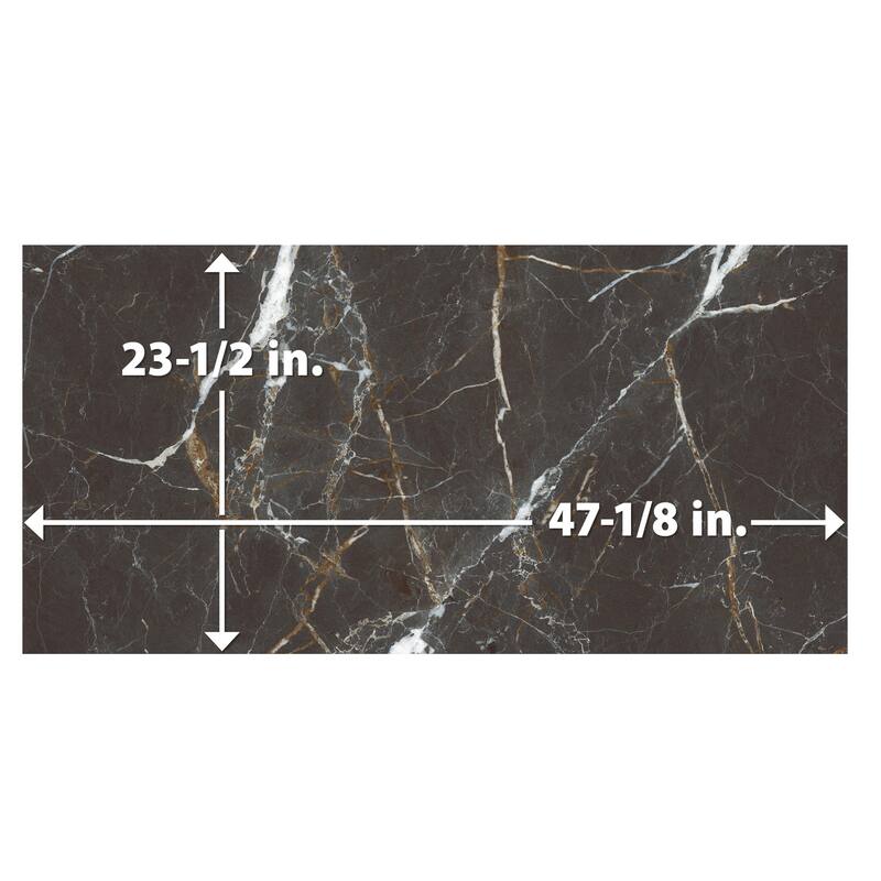Merola Tile Reve Noir 23-1/2" x 47-1/8" Porcelain Floor and Wall Tile - Pallet (8 Tiles)