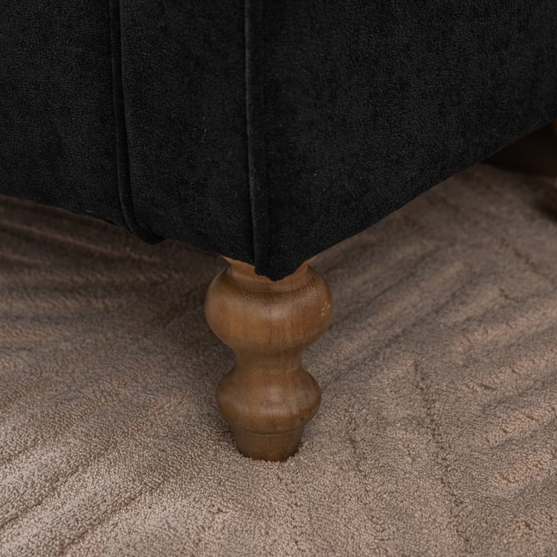 Large Storage Ottoman Bench, End of Bed Bench with Rolled Arms, Wood Legs, Button Tufted Storage Bench with Double Lids