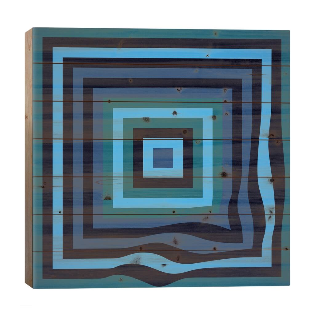 Blue Ripple Print On Wood by Greg Mably - Multi-Color