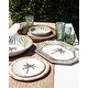 preview thumbnail 3 of 4, Abode Homewares Embossed Leaf Acrylic Drinking Glass - Sage - Set of 6
