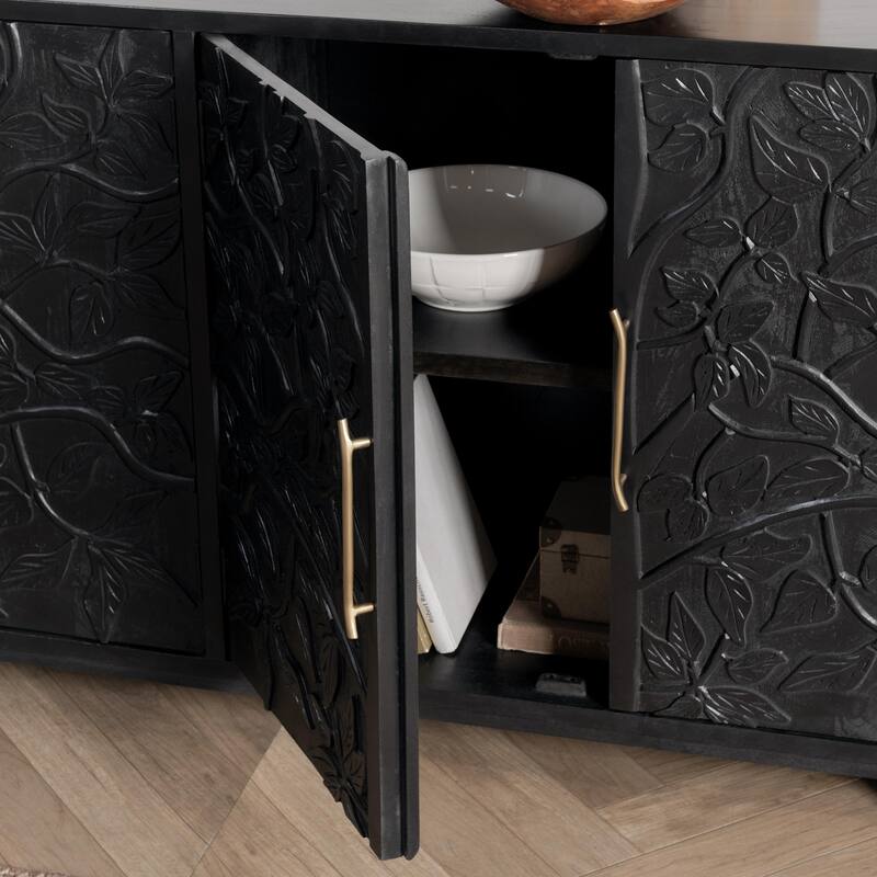 Classic Home Albero 4-Door Mango Wood Sideboard Buffet