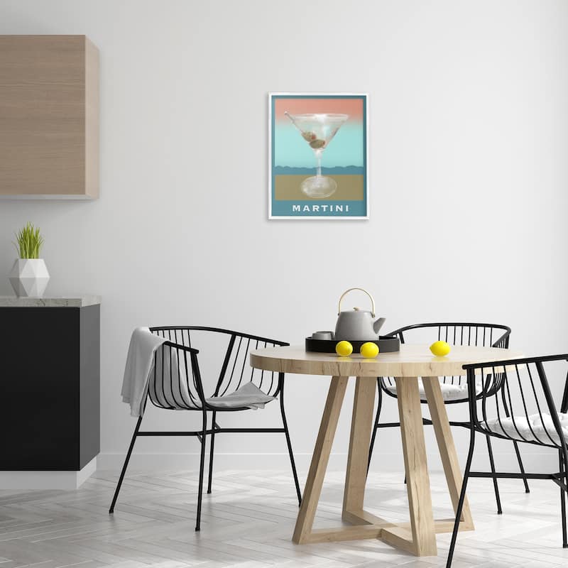 Stupell Martini over Muted Tones Framed Giclee Art Design By Matthew Piotrowicz