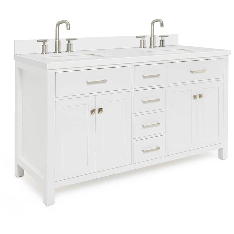 Ariel H061DWQRVO Bristol 61" Free Standing Double Rectangular Basin