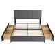 preview thumbnail 9 of 22, Modern & Simple Style Queen Size Upholstery Wood Platform Bed with Four Drawers,Adjustable Headboard