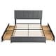 preview thumbnail 9 of 22, Queen Size Upholstery Platform Bed with Four Drawers on Two Sides,Modern Style