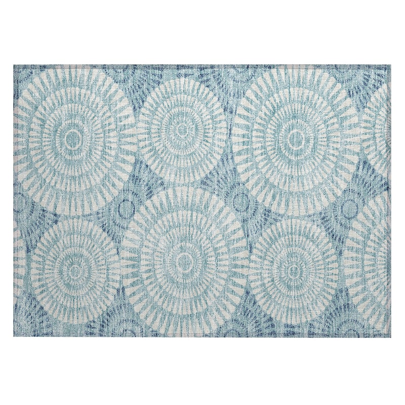 Machine Washable Indoor/ Outdoor Chantille Modern Burst Rug