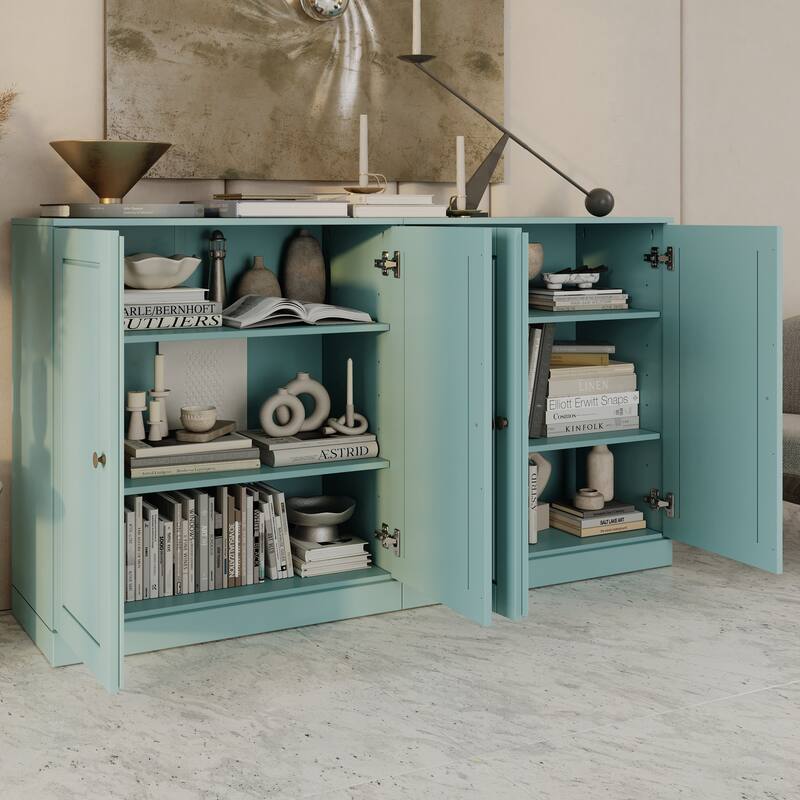 Palace Imports Solid Wood Sideboard, Raised Panel Doors, Adjustable Shelves