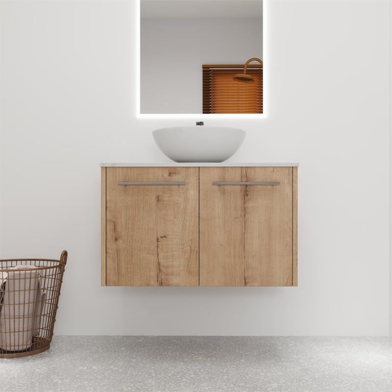 Bathroom Vanity With Sink In 24/30 Inch, Floating Bathroom Vanity With Soft Close Door