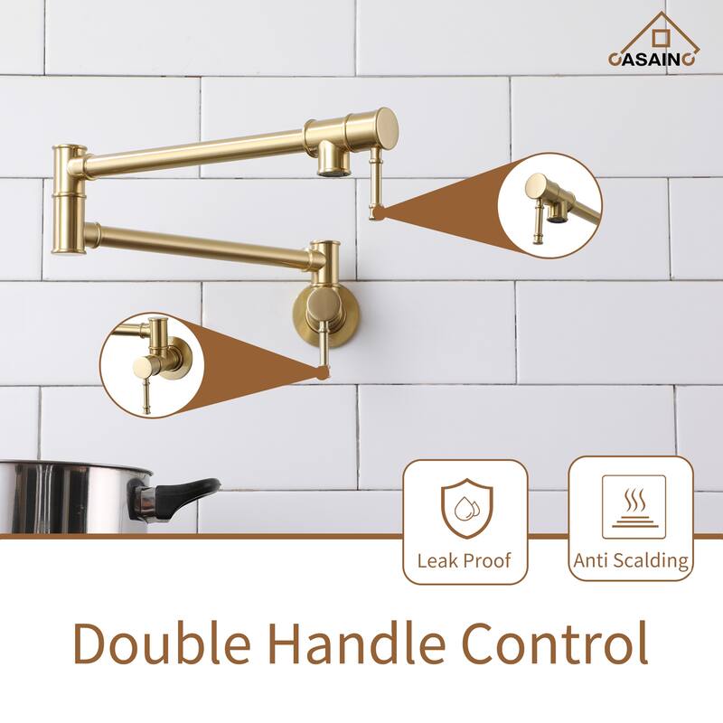 1.8 GPM Wall Mounted Foldable Kitchen Pot Filler