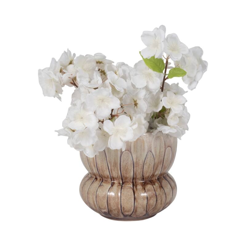 Sagebrook Home Mandara Small Vase - Multi-color, Ceramic, Brown, Novelty, Elegant Design for Modern Living