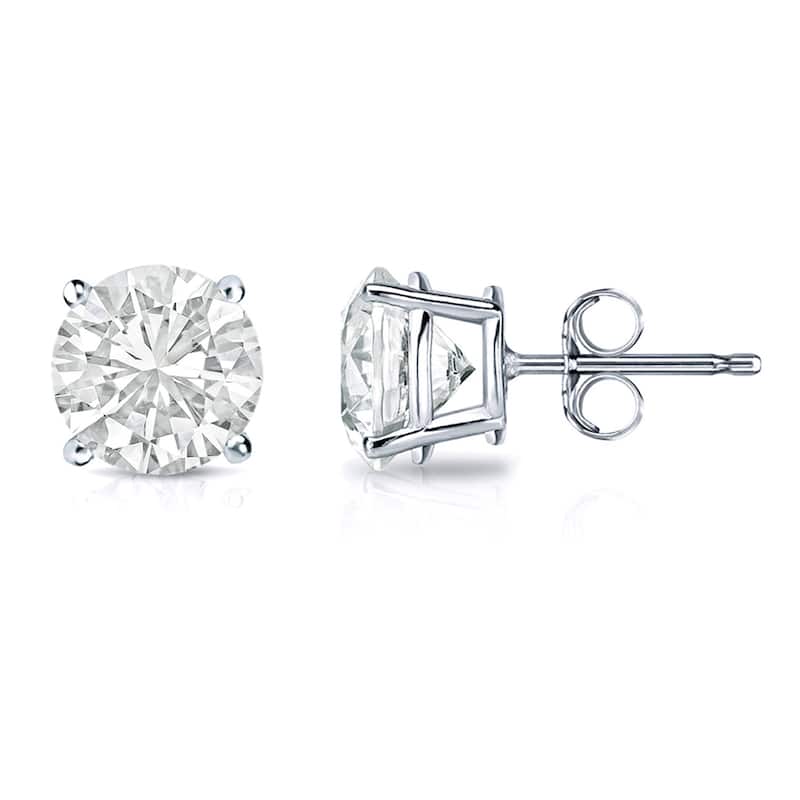 Auriya 18k Gold 1ctw Clarity-enhanced Diamond Stud Earrings (J-K, VS1-VS2)