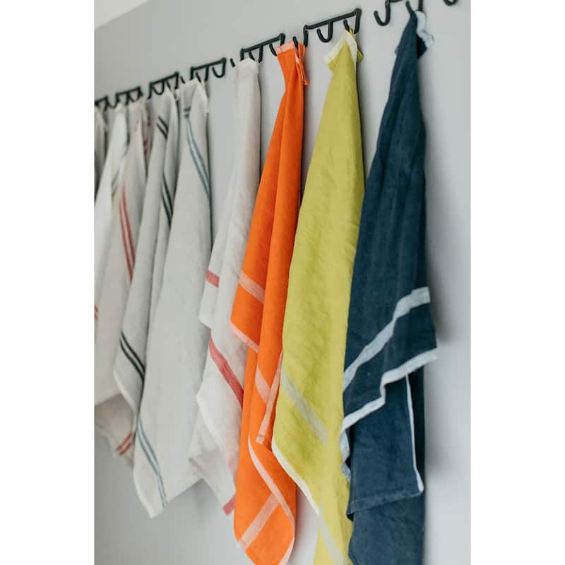 Caravan Laundered Linen Napkins - Set of 4 - Orange/Natural