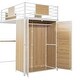 preview thumbnail 11 of 32, Twin Size Modern Loft Bed with Ladder and L-Shape Desk, Multifunctional Kids Teens Storage Bed Frame with Shelf and Wardrobe