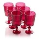preview thumbnail 1 of 4, Certified International Victoria Set of 6 Acrylic All Purpose Goblet 14 oz - 3.50"W x 3.50"D x 7.00"H Ruby