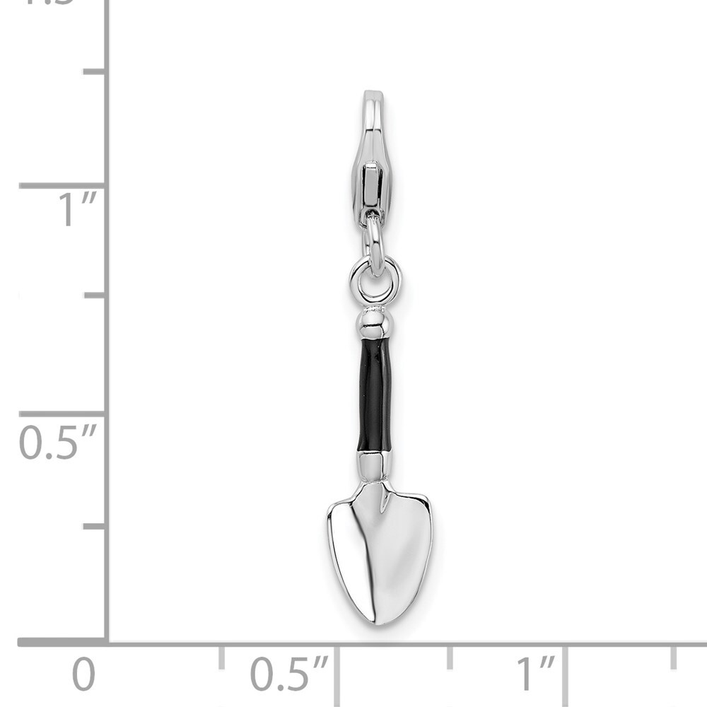 Sterling Silver 3-d Enameled Garden Trowel W/lobster Clasp Charm Sterling Silver 3-d Enameled Garden Trowel W/lobster Clasp Charm
