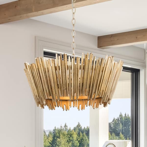 Cylinder Modern Elegant Hanging wooden chandelier lamp shade Pendant l
