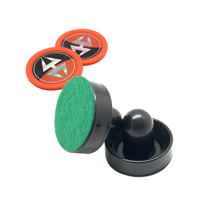 Hathaway Air Hockey 3-in Strikers and 2.5-in Pucks - Black and Orange