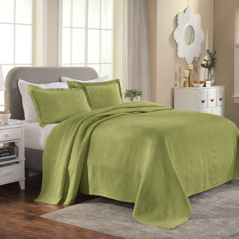 Superior Geometric Fret Cotton Decorative Bedspread Set
