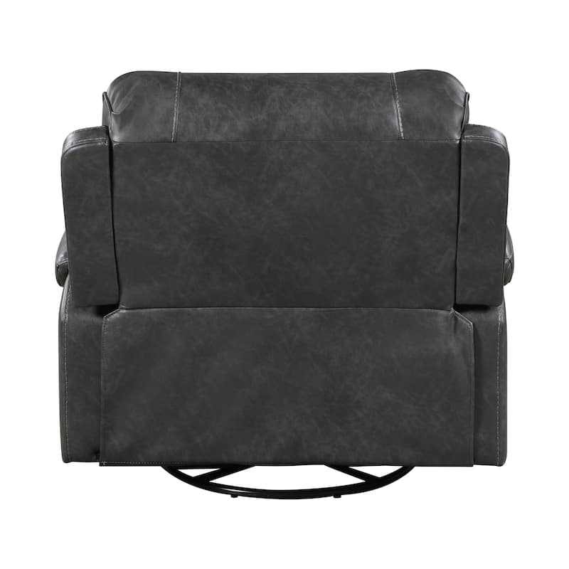 Ashton 40.5" Faux Leather Swivel Glider Recliner - 360-Degree Swivel