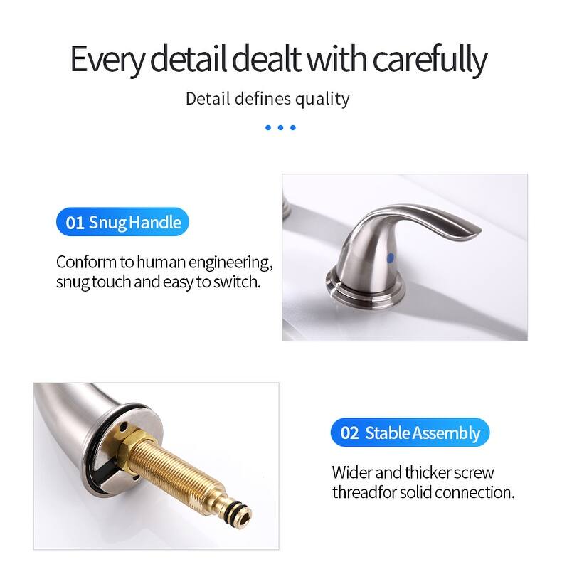 Modern 2 Handle Waterfall Bathroom Sink Faucet with Pop Up Drain Assembly and Lead Free Supply Hose, Aerator, Water Saving