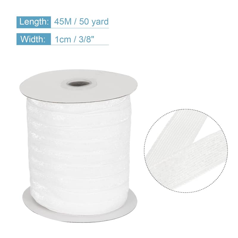 Metallic Glitter Velvet Ribbon 3/8 Inch x 50 Yard Single Face Ribbon - White