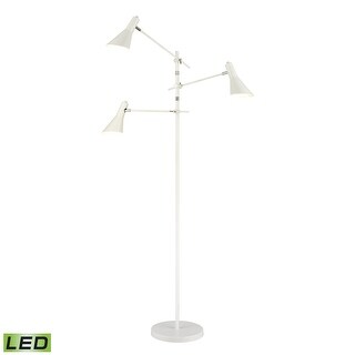 Elk Home Sallert White With White Metal Shade 3 Light Floor Lamp - Bed ...