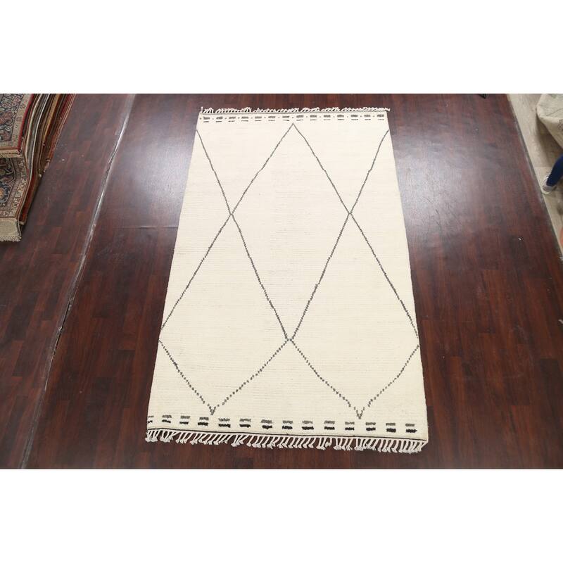 Vegetable Dye Moroccan Berber Oriental Area Rug Handmade Wool Carpet - 5'9" x 9'3"