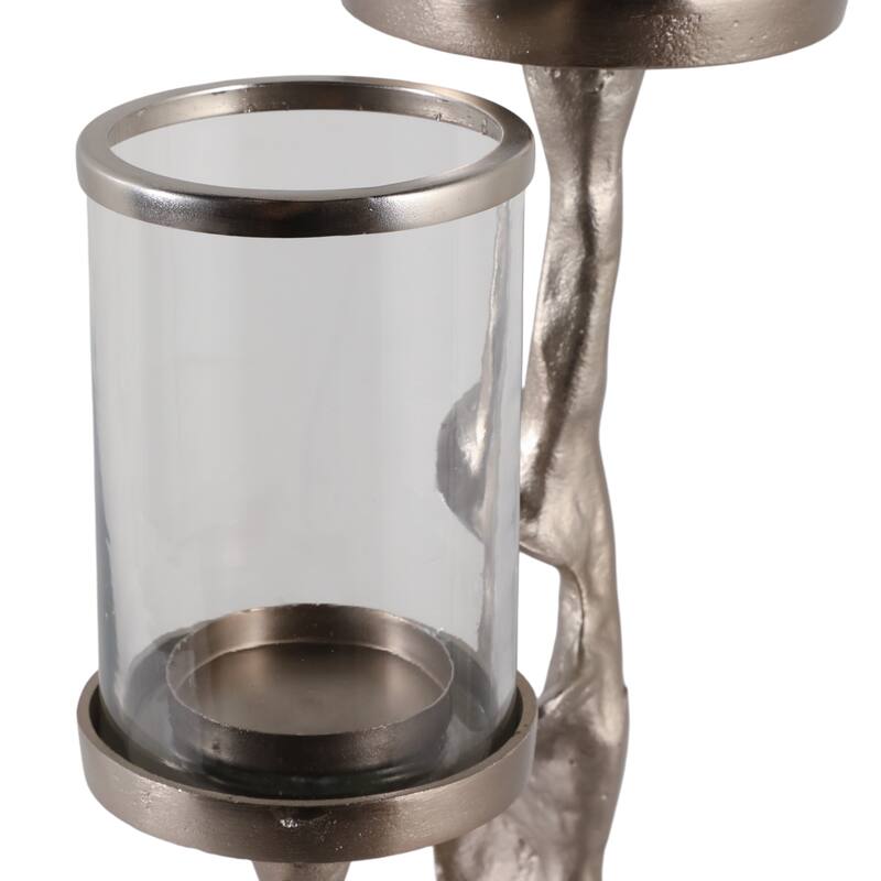 Metal Candle Holder Tabletop Sculptural Base (Set of 2) - 30" Silver - 29.5"