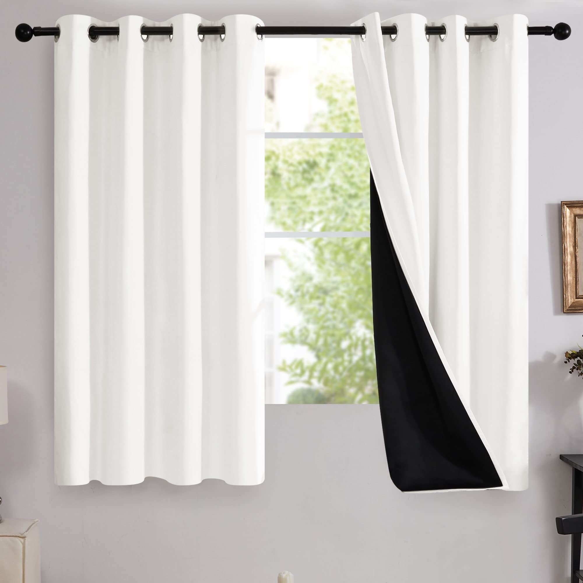 100% Blackout with Liner Grommet Curtain 4 Panels