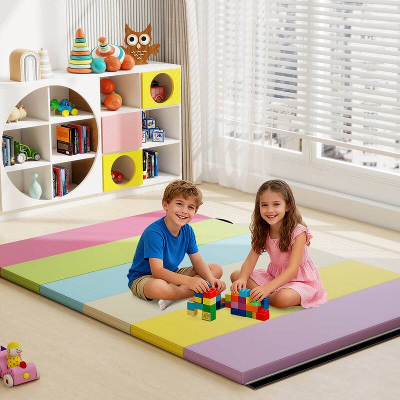 Costway Tri-Folding Gymnastics Mat 6' x 4' Tumbling Mat for Kids with - See Details