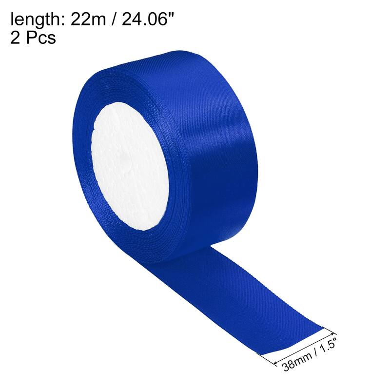 1.5 Inch Satin Ribbon, Double Face Crafts Roll for Wrapping Decoration - Blue