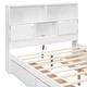 preview thumbnail 7 of 30, Modern Style Full Size Wooden Platform Bed,Headboard with Shelves and Charging Station,4-Drawers Under-Bed
