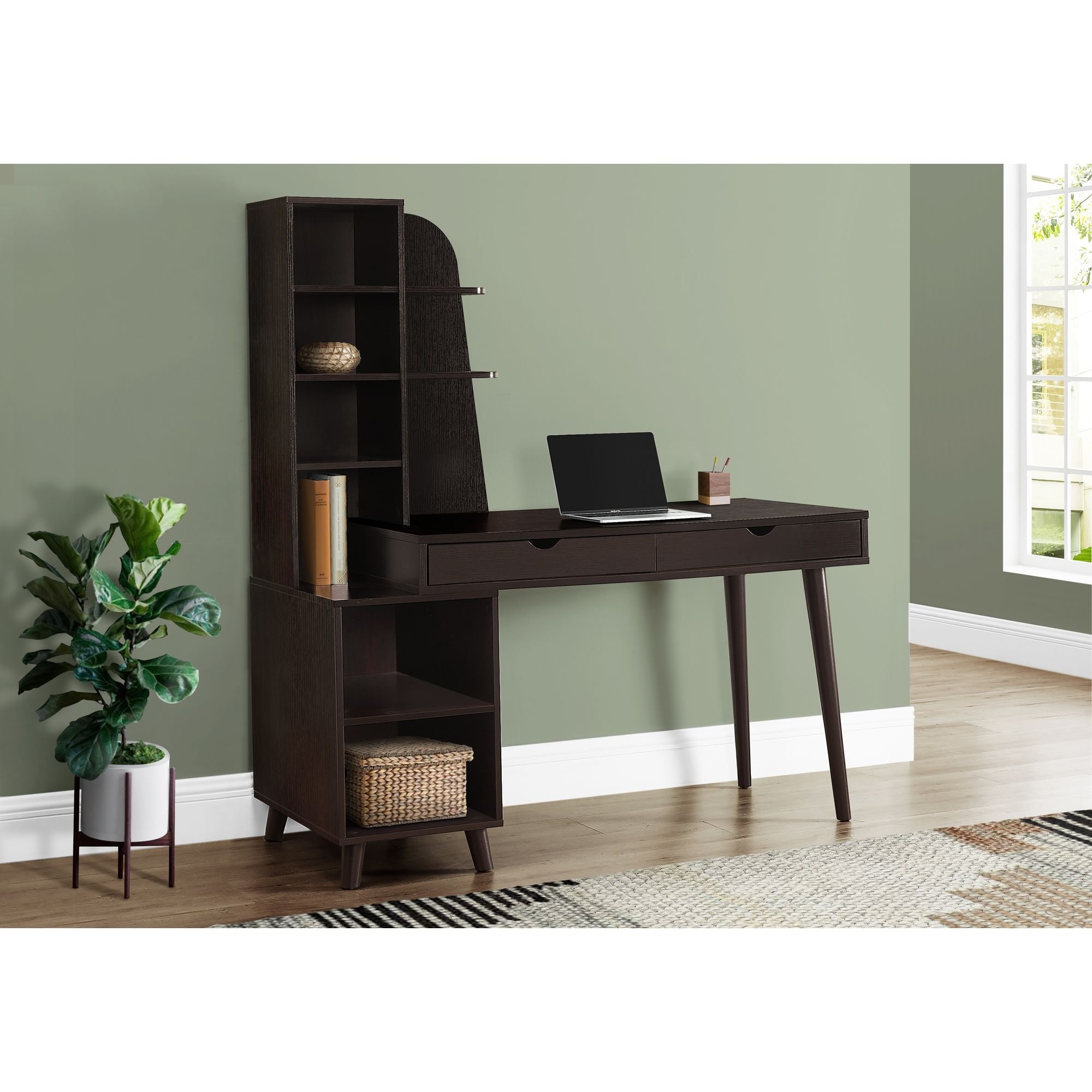 Solid wood espresso shop desk