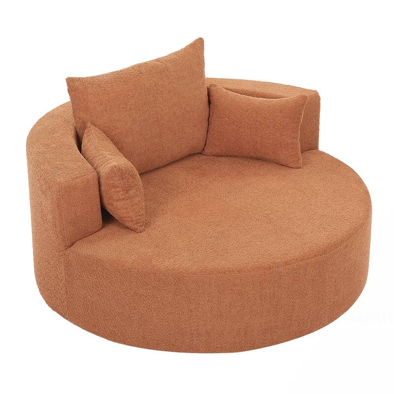 Swivel Barrel Chair with 3 Pillows