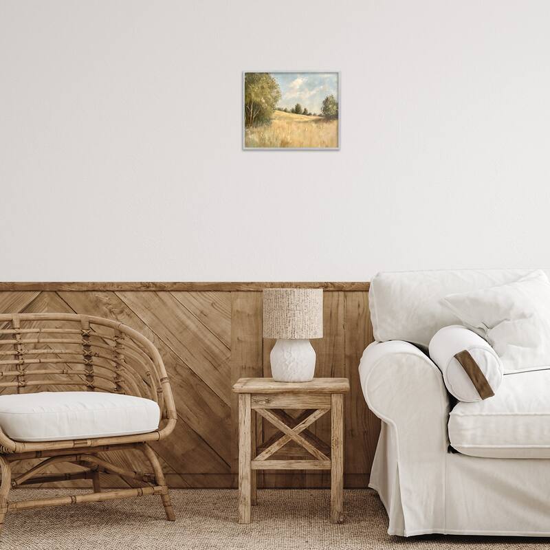 Stupell Classic Country Field Framed Giclee Art Design By Petal Prints Design