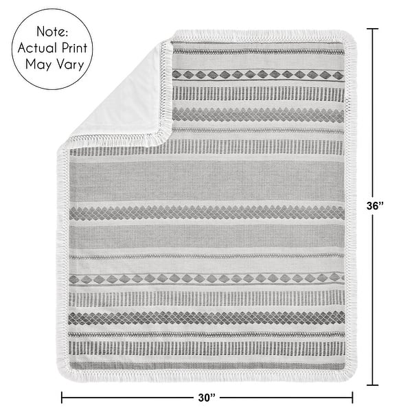 Grey Boho Tribal Bohemian Boy Girl Unisex Baby Receiving Security Swaddle Blanket Jacquard Aztec Gender Neutral Modern Geometric