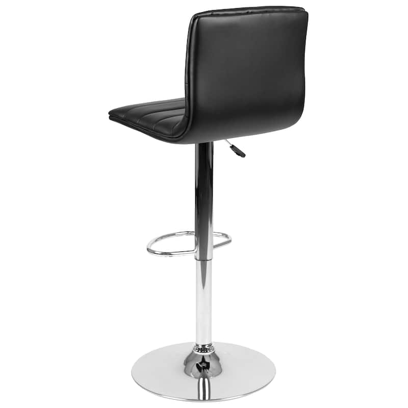 Modern Vinyl Channel Tufted Adjustable Height Barstool (Set of 2) - 16"W x 19"D x 35" - 44"H - 16"W x 19"D x 35" - 44"H