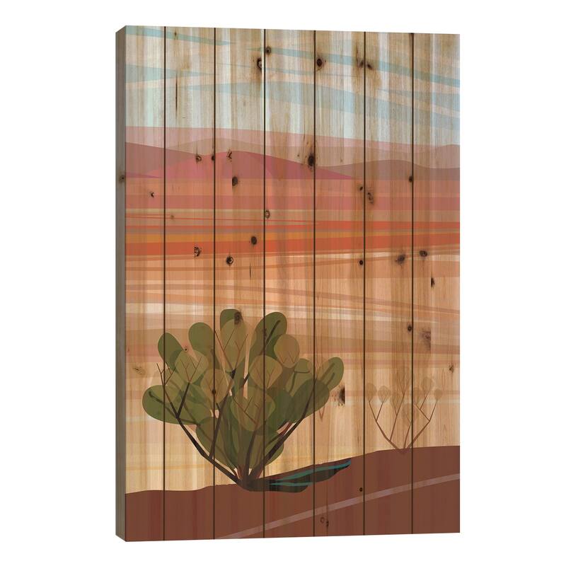 Mojave Desert, Vertical Print On Wood by Charles Harker - Multi-Color - 26x18x1.5