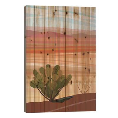 Mojave Desert, Vertical Print On Wood by Charles Harker - Multi-Color