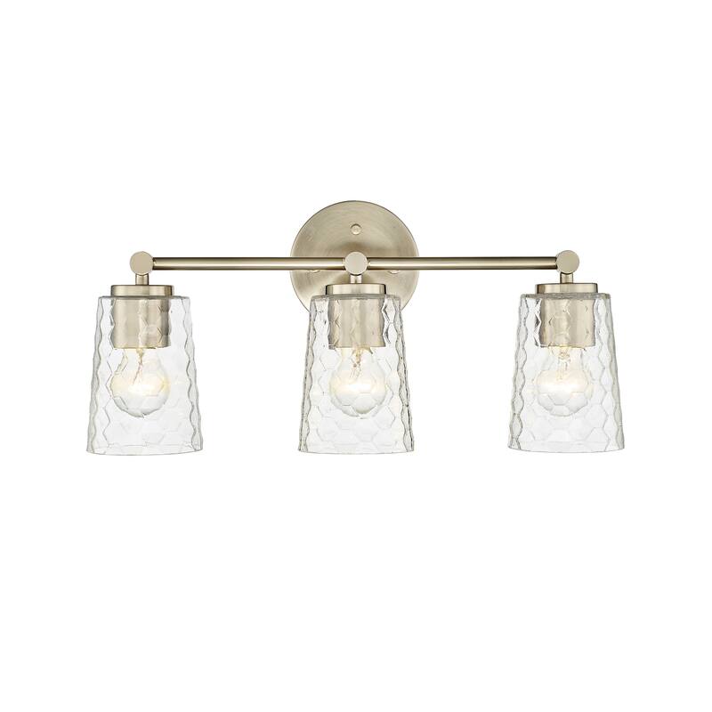 Millennium Lighting Ashli 2/4 Light Vanity Light with Clear Honeycomb Glass Shades - 3 Light - Modern Gold