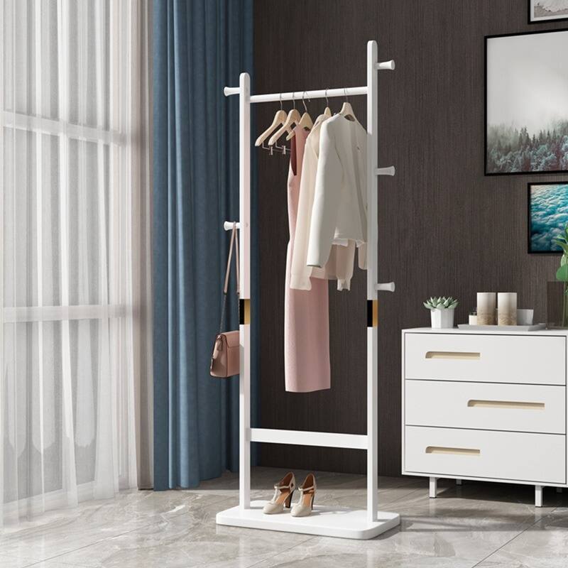 Coat Racks Solid Wood Hanger 23.6* 11*64.1in Solid Environmental Protection Easy To Assemble - White