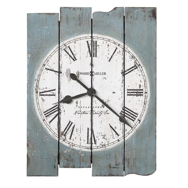 slide 1 of 1, Howard Miller Mack Road Blue 30-Inch Wood Farmhouse Wall Clock