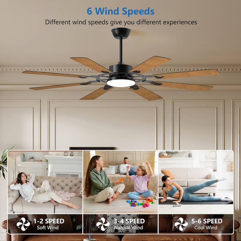 60 Inch Ceiling Fan with Lights and Remote Control