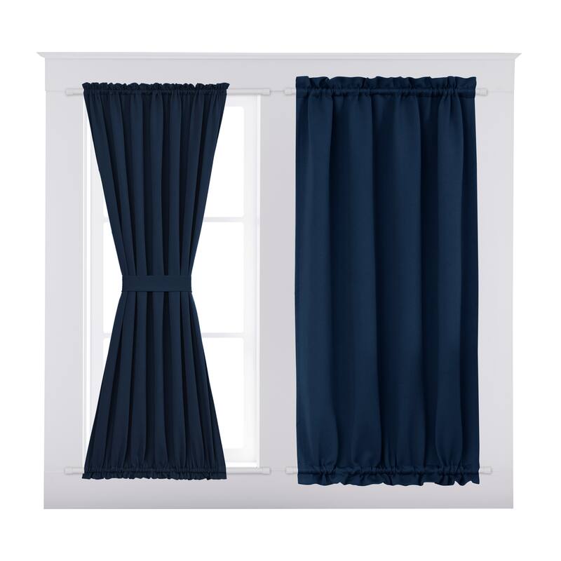 Deconovo French Door Curtain with Rod Pocket and Tieback 1 Panel