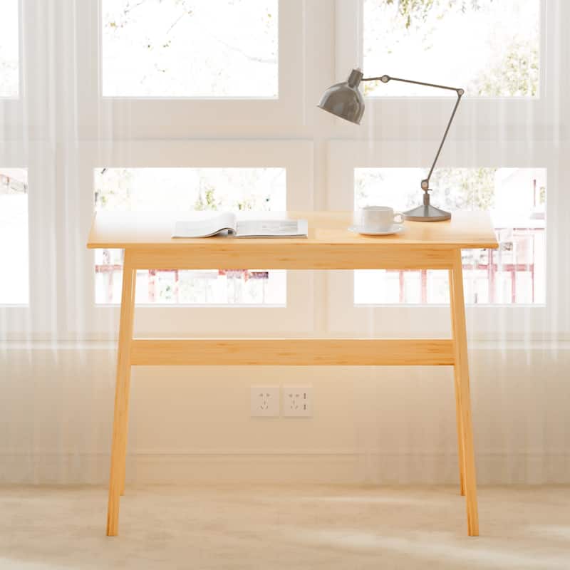 New design Computer Desk, Bamboo Writing Desk, Modern Simple Work Desk for Home Office, Gaming Desk Study Table - Light Natural