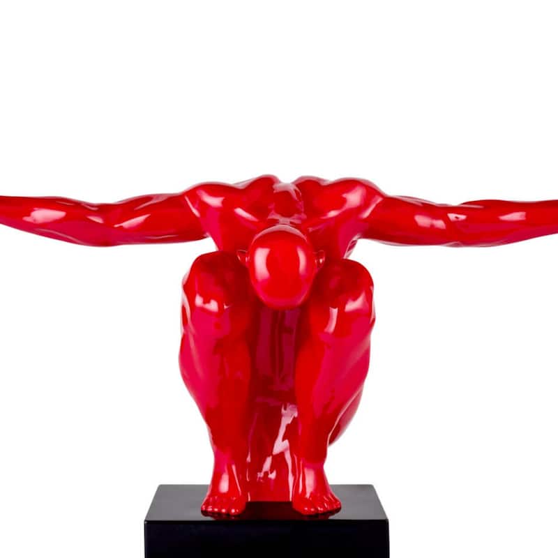 Saluting Man Resin Handmade Sculpture - N/A