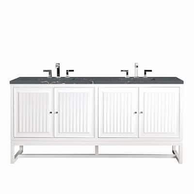 James Martin Vanities E645-V72-3PBL Athens 72" Double Basin Poplar